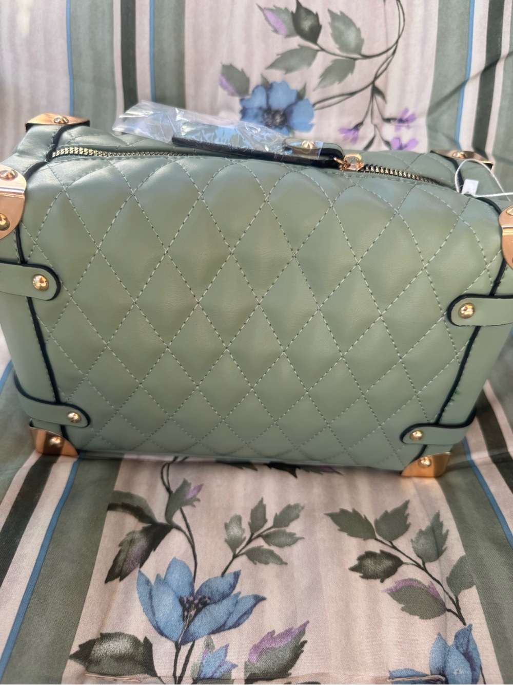 Quilted Mint Green Women’s Satchel Bag